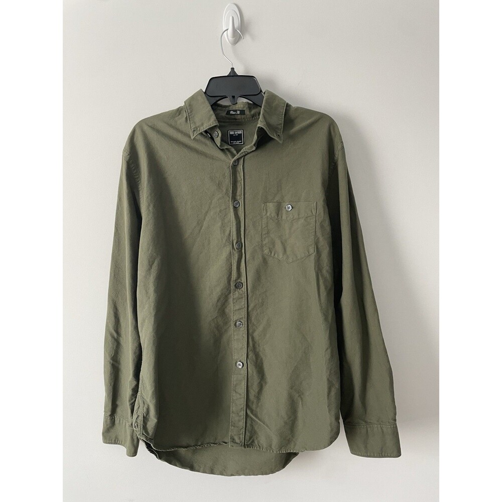 Todd Snyder Shirt Mens M Olive Green Classic Fit Long Sleeve Button Down Cotton